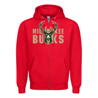 Red Milkwaukee Bucks Zipper Hoodie - artisFamous