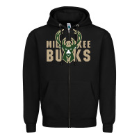 Black Milkwaukee Bucks Zipper Hoodie - artisFamous