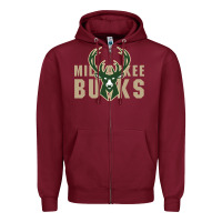 Burgundy Milkwaukee Bucks Zipper Hoodie - artisFamous