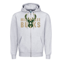 Heather Grey Milkwaukee Bucks Zipper Hoodie - artisFamous