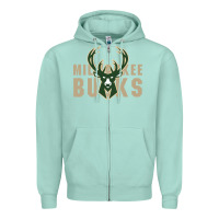 Seafoam Milkwaukee Bucks Zipper Hoodie - artisFamous