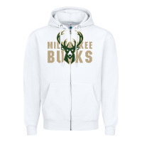 White Milkwaukee Bucks Zipper Hoodie - artisFamous