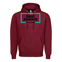 Burgundy Eric Adams for mayor Zipper Hoodie - artisFamous
