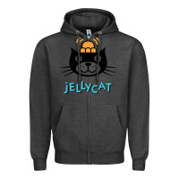Charcoal Heather jelly cat Zipper Hoodie - artisFamous