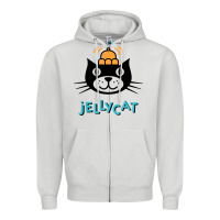 Dove Grey jelly cat Zipper Hoodie - artisFamous