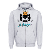 Heather Grey jelly cat Zipper Hoodie - artisFamous