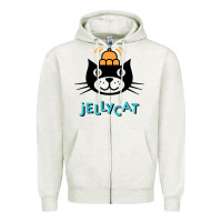 Oatmeal Heather jelly cat Zipper Hoodie - artisFamous