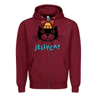 Burgundy jelly cat Zipper Hoodie - artisFamous