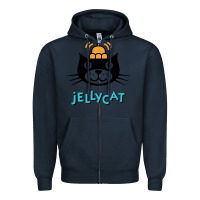 Navy jelly cat Zipper Hoodie - artisFamous