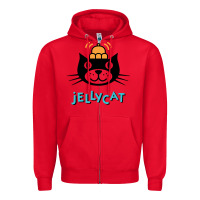 Red jelly cat Zipper Hoodie - artisFamous