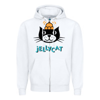 White jelly cat Zipper Hoodie - artisFamous