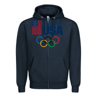 Navy usa team Zipper Hoodie - artisFamous