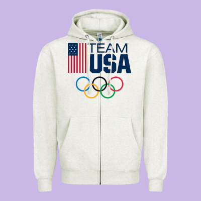 Usa Team Zipper Hoodie Designed By Artisfamous