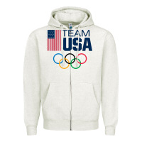 Oatmeal Heather usa team Zipper Hoodie - artisFamous