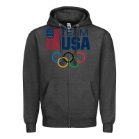 Charcoal Heather usa team Zipper Hoodie - artisFamous
