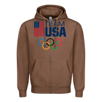 Chestnut usa team Zipper Hoodie - artisFamous