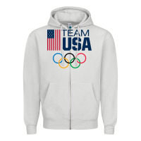 Dove Grey usa team Zipper Hoodie - artisFamous
