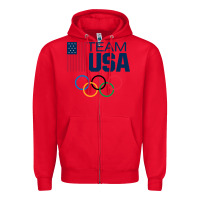 Red usa team Zipper Hoodie - artisFamous