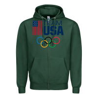 Sports Green usa team Zipper Hoodie - artisFamous