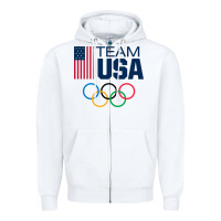 White usa team Zipper Hoodie - artisFamous