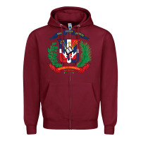 Burgundy dominican republic flag national emblem republica dominicana t shirt Zipper Hoodie - artisFamous