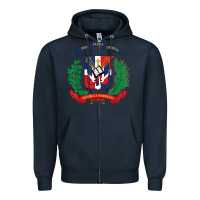 Navy dominican republic flag national emblem republica dominicana t shirt Zipper Hoodie - artisFamous