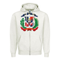 Oatmeal Heather dominican republic flag national emblem republica dominicana t shirt Zipper Hoodie - artisFamous