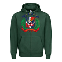 Sports Green dominican republic flag national emblem republica dominicana t shirt Zipper Hoodie - artisFamous