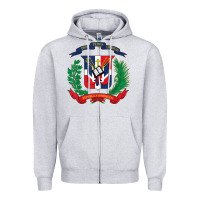 Heather Grey dominican republic flag national emblem republica dominicana t shirt Zipper Hoodie - artisFamous