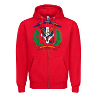 Red dominican republic flag national emblem republica dominicana t shirt Zipper Hoodie - artisFamous