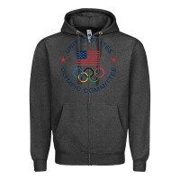 Charcoal Heather Olympic Rings Zipper Hoodie - artisFamous