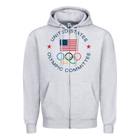 Heather Grey Olympic Rings Zipper Hoodie - artisFamous