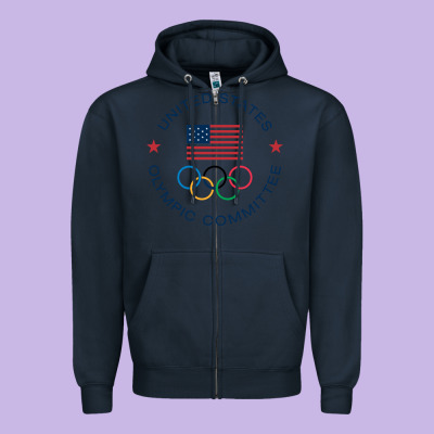 Olympic Rings Zipper Hoodie Designed By Artisfamous