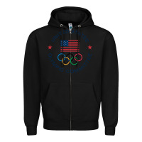 Black Olympic Rings Zipper Hoodie - artisFamous
