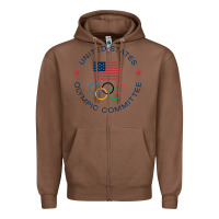 Chestnut Olympic Rings Zipper Hoodie - artisFamous