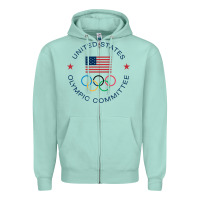 Seafoam Olympic Rings Zipper Hoodie - artisFamous
