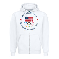 White Olympic Rings Zipper Hoodie - artisFamous