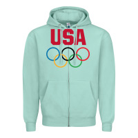 Seafoam Olympic Rings Zipper Hoodie - artisFamous