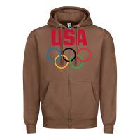 Chestnut Olympic Rings Zipper Hoodie - artisFamous