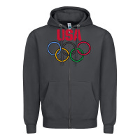 Smoke Olympic Rings Zipper Hoodie - artisFamous
