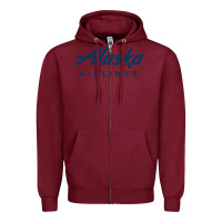 Burgundy Alaska Airlines Zipper Hoodie - artisFamous