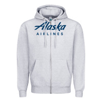 Heather Grey Alaska Airlines Zipper Hoodie - artisFamous