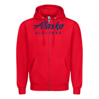 Red Alaska Airlines Zipper Hoodie - artisFamous