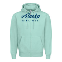 Seafoam Alaska Airlines Zipper Hoodie - artisFamous
