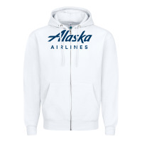 White Alaska Airlines Zipper Hoodie - artisFamous