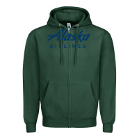 Sports Green Alaska Airlines Zipper Hoodie - artisFamous