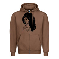 Chestnut Amy Winehouse Zipper Hoodie - artisFamous