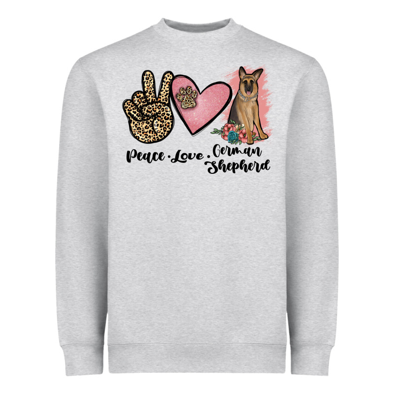 Peace Love German Shepherd Heavyweight Sweatshirt by JahusDesignShop | Teevron