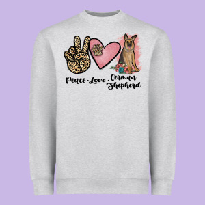 Peace Love German Shepherd Heavyweight Sweatshirt Designed By Jahusdesignshop