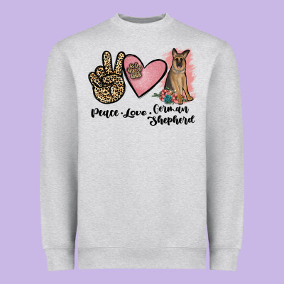 Peace Love German Shepherd Heavyweight Sweatshirt Designed By Jahusdesignshop